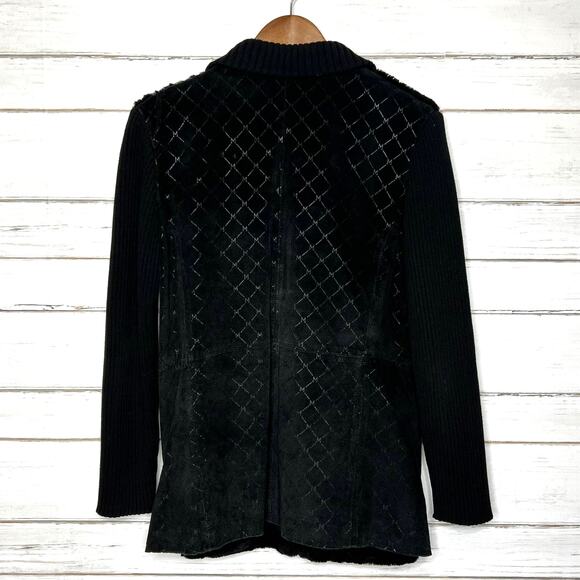 Wilsons Leather Maxima Faux Fur Embossed Leather Jacket Size Medium - Picture 2 of 8